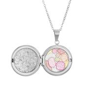 Colorful Microscope Cells Structure Biological Locket Necklace Hold Picture Jewelry Birthday Gift