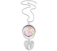 Colorful Microscope Cells Structure Biological Pendant Angel Wings Rotating Necklace Jewelry