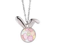 Colorful Microscope Cells Structure Biological Rabbit Necklace Pendant Bunny Animal Jewelry Gift