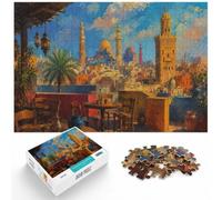 Colorful Middle Eastern Cityscape Painting Jigsaw Puzzle, 1000 Piece | For adults who enjoy puzzles over the holidays: Adult jigsaw puzzle with 1000 pieces gives adults a calm winter activity.