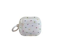 Colorful Mini Heart Pattern Earphone Case for AirPods 3rd Generation 2021, Shock-Absorbing Headphone Case Cover with Keychain Accessories