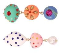 Colorful Mismatch Dangling Earrings Comfortable Wearing Resin Ear Pendant for Party Daily Use Trendy Accessories Asymmetrical Colorful Earrings