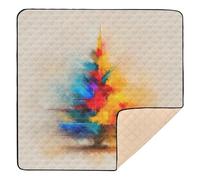 Colorful Misty Christmas Tree Soft Padded Baby Gym & Activity Mat for Indoor Outdoor Cozy Breathable Infant Play Mat for Baby Toddler Infant, 50'' x 50''