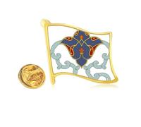 colorful modern flower pattern Golden Metal Flag Lapel Pin Badge