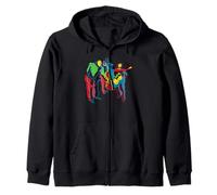 Colorful Modern Jazz Trio Abstract Zip Hoodie