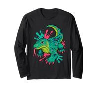 Colorful Monitor Lizard Paint Splash Long Sleeve T-Shirt