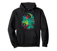 Colorful Monitor Lizard Paint Splash Pullover Hoodie
