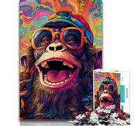 Colorful Monkey 1000 Pieces Jigsaw Puzzle for Adults& Teens,Challenging Game And Family Play for Is Ideal As A Gift for The Whole Family (50x75cm)