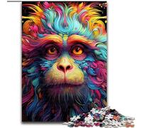 Colorful Monkey 1000 Pieces Puzzle Gifts Challenging Puzzles Brain-Challenging DIY Decorative Game, Family Interactive Toy 26x38cm