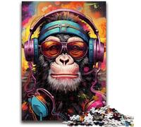 Colorful Monkey Adult Jigsaw Puzzles 1000 Pieces,Challenging To Complete But Fun And Humorous Unique Home Decor And Gifts (50x75cm)