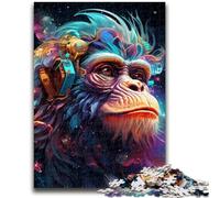 Colorful Monkey Adult Jigsaws 1000 Pieces Difficult,Decompressing Intellectual Educational Toy Suitable for Desktop Decoration (38x26cm)