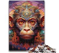 Colorful Monkey Adult Jigsaws 1000 Pieces Difficult,Family Game Stress Reliever Difficult Challenge Secret Santa Gifts (50x75cm)