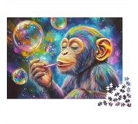 Colorful Monkey Blowing Bubbles Jigsaw Puzzle 1000 Piece Paper for Adults 52x38cm/1000pcs