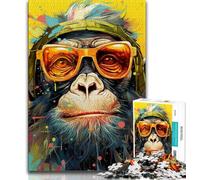 Colorful Monkey Jigsaw Puzzles for Teenagers 1000 Jigsaws,Challenging Game And Family Play Wall Decoration Unique Birthday And Xmas Gifts (75x50cm)