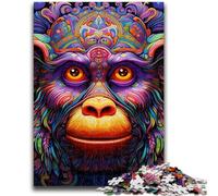 Colorful Monkey Jigsaw Puzzles for Teenagers 1000 Piece Puzzle,Fun Games Every Piece Is Unique - Challenging Family Fun Game (38x26cm)