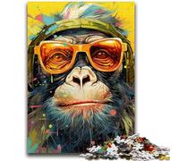 Colorful Monkey JigsawPuzzle 1000 Pieces for Adults,Decompressing Intellectual Educational Toy Birthday Present,Gifts,Wall Art (38x26cm)