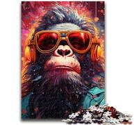Colorful Monkey JigsawPuzzle 1000 Pieces for Teenagers,Challenging Family Activity Games DIY Toy for Home Wall Decor Gifts (50x75cm)
