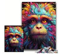 Colorful Monkey Jigsaws 1000 Pieces for Adults Wooden Jigsaw Puzzles for Teenagers & Teens, Ideal Birthday Size 50x75cm