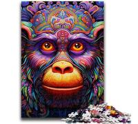 Colorful Monkey Jigsaws Puzzles 1000 Pieces for Adults Gifts,Brain Intelligence Challenge Addictive Toys for Home Decoration (50x75cm)