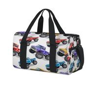 Colorful Monster Car Trucks Sports Duffel Bag Weekend Overnight Bag Tote Holdall Casual Travel Gym Duffel Bags for Kids Girls Boys Women Men