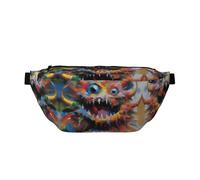 Colorful Monster Large Fanny Pack,Gifts for Enjoy Sports Festival Workout Traveling Running Casual