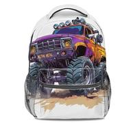 Colorful Monster Truck Kids Backpack 3D Printed Student Bookbag (print 5)