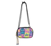Colorful Monsters Crossbody Wallet Purse Men Comfort with Adjustable Strap Over The Shoulder Purse Go shopping