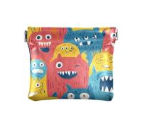 Colorful Monsters Squeeze Coin Purse Pouch Change Holder PU Leather Mini Wallet Coin Pocket for Women Girls Men