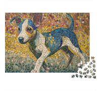 Colorful Mosaic Dog Art Jigsaw Puzzles Puzzle for Adults Kids. 1000 Pieces Impossible Challenge Toy Educational Game Home Decoration for Adults& Kids Age 14 Years Up 70x50cm/1000pcs