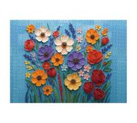 Colorful Mosaic Flower Puzzles for Adults Nature Impossible Floral Art Painting Jigsaw Puzzle Difficult Hard Blooming Challenging Puzzle as Home Decor