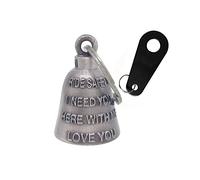 Colorful Motorcycle Bell with Hanger for Biker, Good Luck Biker Bells & Motorcycle Accessories, Key Chain for Luck, Ride Safely&i Need You Here With Me&love U, Medium