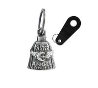 Colorful Motorcycle Bell with Hanger for Biker, Good Luck Biker Bells & Motorcycle Accessories, Key Chain for Luck, Never Ride Faster Than Your Angel Can Fly, Medium