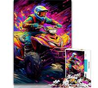 Colorful Motorcycles 1000 Piece Jigsaw Puzzle for Adults Teens,Challenging Game And Family Play with Fully Interlocking Randomly Shaped Pieces 50x75cm