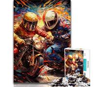 Colorful Motorcycles Jigsaw Puzzles for Adults 1000 Pieces,Challenging Game And Family Play for Is Ideal As A Gift for The Whole Family 38x26cm