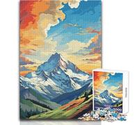 Colorful Mountain Landscape Digital Art Puzzle for Teenagers 1000 Pieces Learning through Play Experience Heartfelt Special Occasion Gift Size 38x52cm