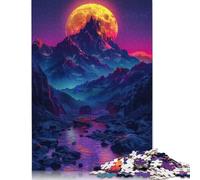 Colorful Mountains at Night Puzzle Brain Teaser Premium Cardboard Jigsaw Puzzle for Kids And Adults Age 12 Years Up 1000pcs (75x50cm)
