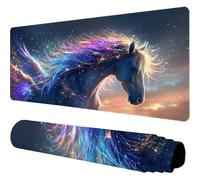 Colorful Mouse Mat Horse Desk Mat 900x400x3mm Mouse Pad Large,Waterproof Mousepad with Stitched Edges and Non-Slip Rubber Base Mousemat,Desk Accessories for Men,Work From Home Essentials Gifts J1-835