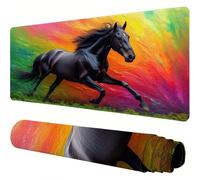 Colorful Mouse Mat Horse Desk Mat 900x500x3mm Mouse Pad Large,Waterproof Mousepad with Stitched Edges and Non-Slip Rubber Base Mousemat,Desk Accessories for Men,Work From Home Essentials Gifts J1-843