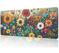 Colorful Mouse Mat XXL, Flowers Mouse Matt 1000x400mm, Non-Slip Base and Anti-Fray Stitched Edge Mousepad, Durable Design, Precision Control Mousepads, Fits Keyboard/Laptop for PC/Office/Gifts M1-312