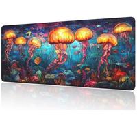 Colorful Mouse Mat XXL, Jellyfish Mouse Matt 600x300mm, Non-Slip Base and Anti-Fray Stitched Edge Mousepad, Durable Design, Precision Control Mousepads, Fits Keyboard/Laptop for PC/Office/Gifts M1-772