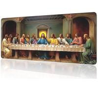 Colorful Mouse Mat XXL, Last Supper Mouse Matt 1200x600mm, Non-Slip Base and Anti-Fray Stitched Edge Mousepad, Durable Design, Precision Control Mousepads, Fits Laptop for PC/Office/Gifts M1-64