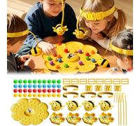 Colorful Multifunctional Magnetic Bee Toy String Game, Funny Busy Bees Game, Busy Buzy Magnet Mini Board Headbands Games with String for Family Party Travel Activities