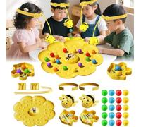 Colorful Multifunctional Magnetic Bee Toy String Game, Funny Busy Bees Game, Busy Buzy Magnet Mini Board Headbands Games with String for Family Party Travel Activities