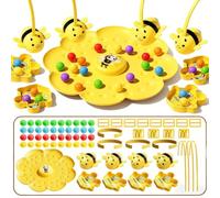 Colorful Multifunctional Magnetic Bee Toy String Game, Funny Busy Bees Game, Buzy Headbands Magnet Board Busy Mini wit Games
