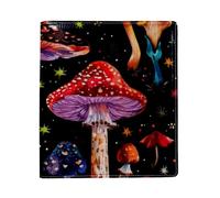 Colorful Mushroom Big Replaceable Book Cover, Reusable PU Leather Book Protector, Suitable for 9.8" x 11" Notebooks