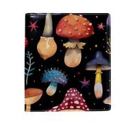 Colorful Mushroom Big Replaceable Book Cover, Reusable PU Leather Book Protector, Suitable for 9.8" x 11" Notebooks