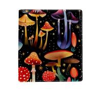 Colorful Mushroom Big Replaceable Book Cover, Reusable PU Leather Book Protector, Suitable for 9.8" x 11" Notebooks