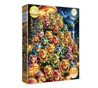 Colorful Mushroom Frog Puzzles for Adults 1000 Pieces Fun, Beautiful Animal Plant Moon Tree Lake Jigsaw Puzzles, Pretty Forest Floral Wildlife Fantasy Puzzle