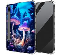 Colorful Mushrooms Clear Back Case for Samsung Galaxy Tab S8 Plus 2022/S7 FE 2021/S7 Plus 2020 12.4 Inch,DIGTIALL Transparent Ultra-Thin Soft TPU Anti-Slip Shockproof Protection Cover