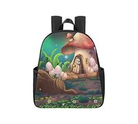 Colorful Mushrooms House in A Forest Backpacks 12.40x5.12x14.17inch High School Backpacks Multipurpose Casual Backpacks for School Business Travel School,Office